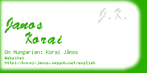 janos korai business card