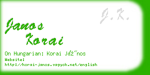 janos korai business card